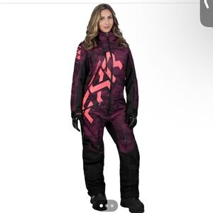 Women's Ski Monosuit - Pink and Black